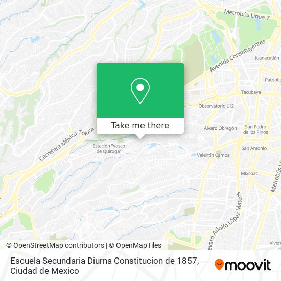 Escuela Secundaria Diurna Constitucion de 1857 map