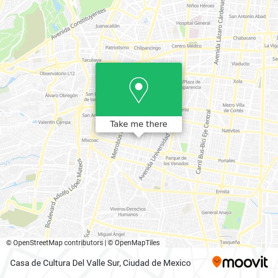 Mapa de Casa de Cultura Del Valle Sur