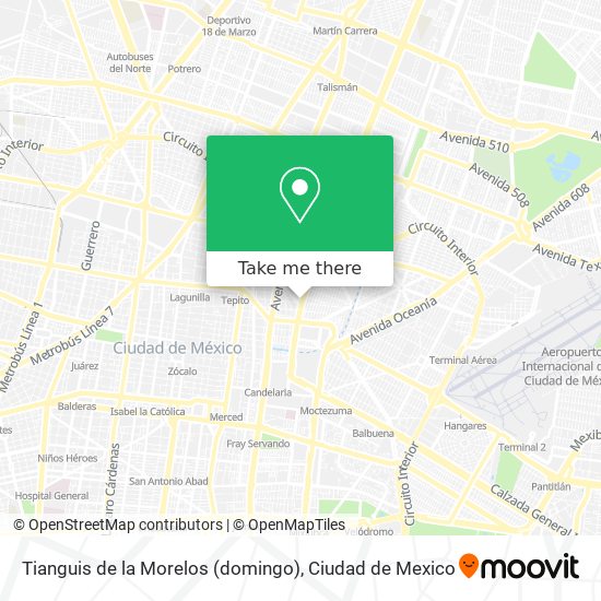 Mapa de Tianguis de la Morelos (domingo)