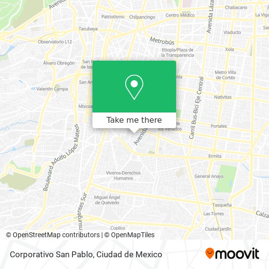 How to get to Corporativo San Pablo in Miguel Hidalgo by Bus or Metro