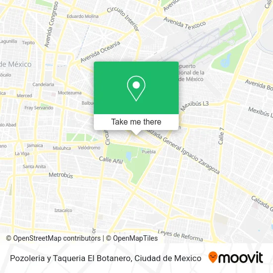 Mapa de Pozoleria y Taqueria El Botanero