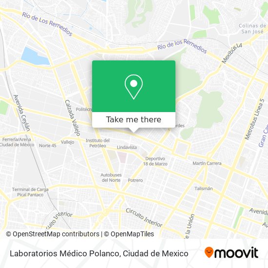 Laboratorios Médico Polanco map