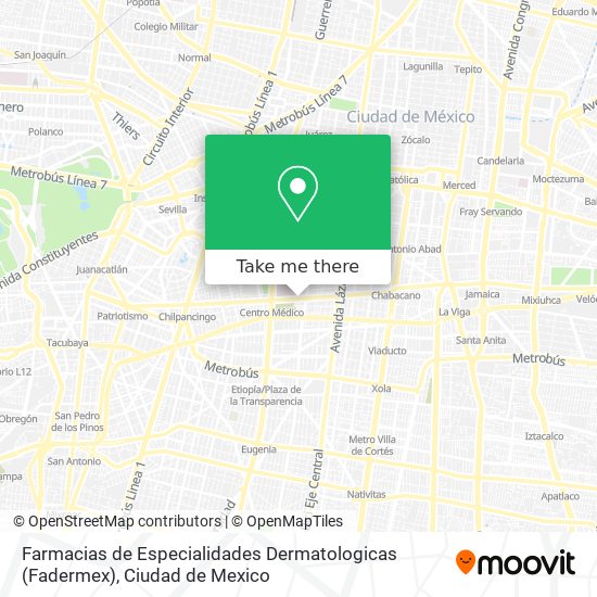 Farmacias de Especialidades Dermatologicas (Fadermex) map