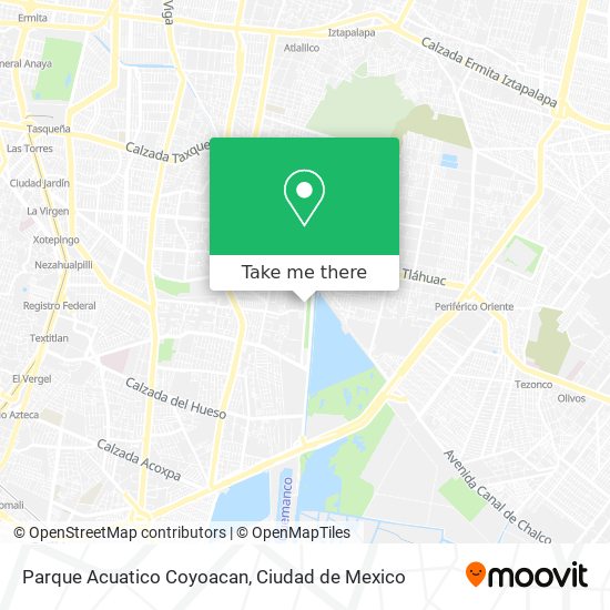 Parque Acuatico Coyoacan map