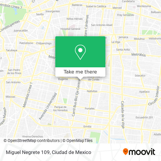 Miguel Negrete 109 map