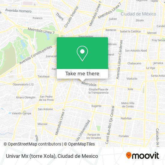 Univar Mx (torre Xola) map