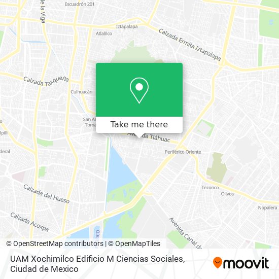 UAM Xochimilco Edificio M Ciencias Sociales map