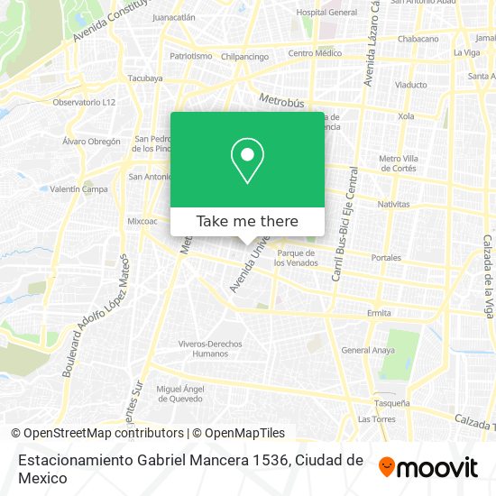 Estacionamiento Gabriel Mancera 1536 map