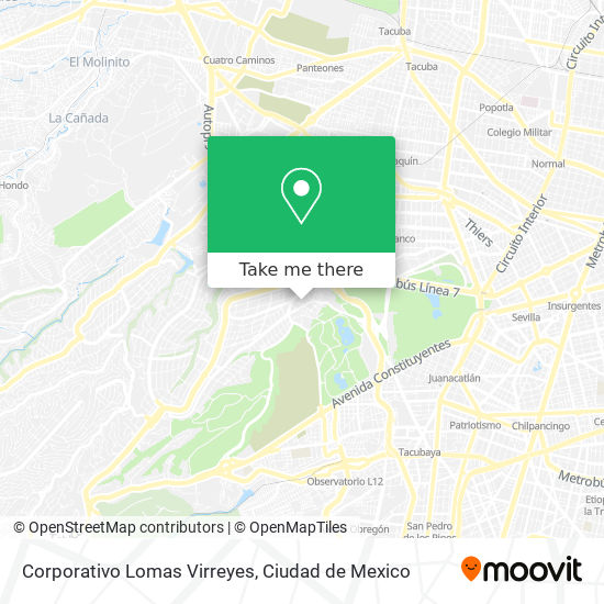 Mapa de Corporativo Lomas Virreyes