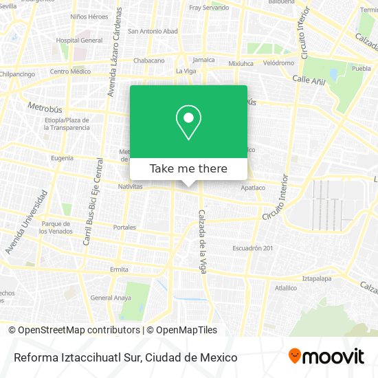 Reforma Iztaccihuatl Sur map