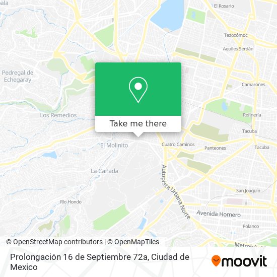 Prolongación 16 de Septiembre 72a map