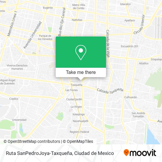 Ruta SanPedroJoya-Taxqueña map