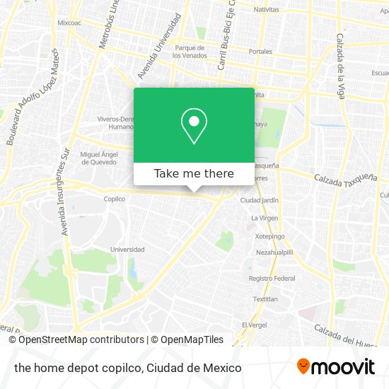 How to get to the home depot copilco in Benito Juárez by Bus, Metro or  Train?
