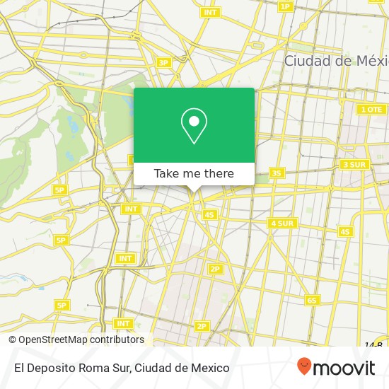 Mapa de El Deposito Roma Sur