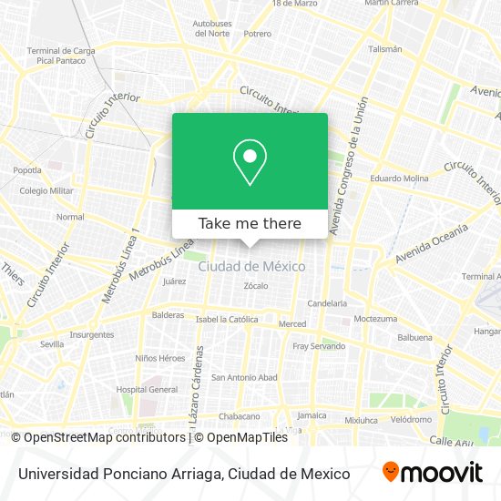 Universidad Ponciano Arriaga map