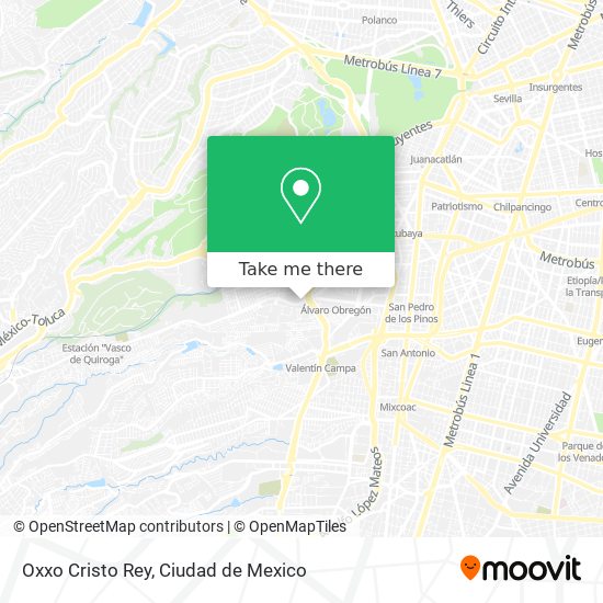 Oxxo Cristo Rey map
