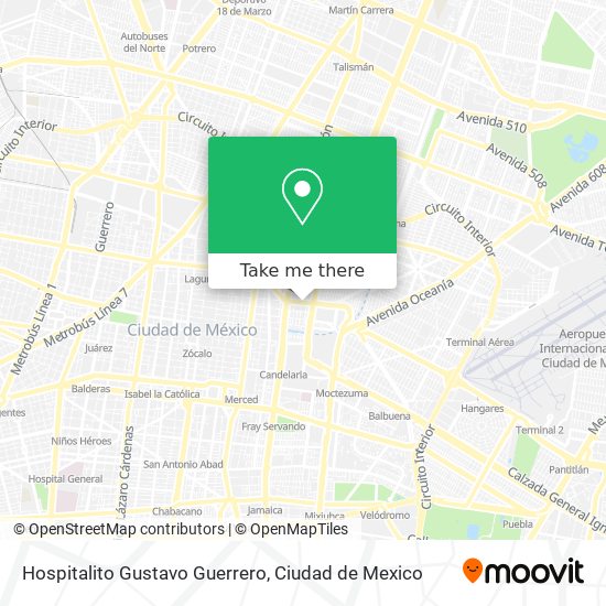 Hospitalito Gustavo Guerrero map