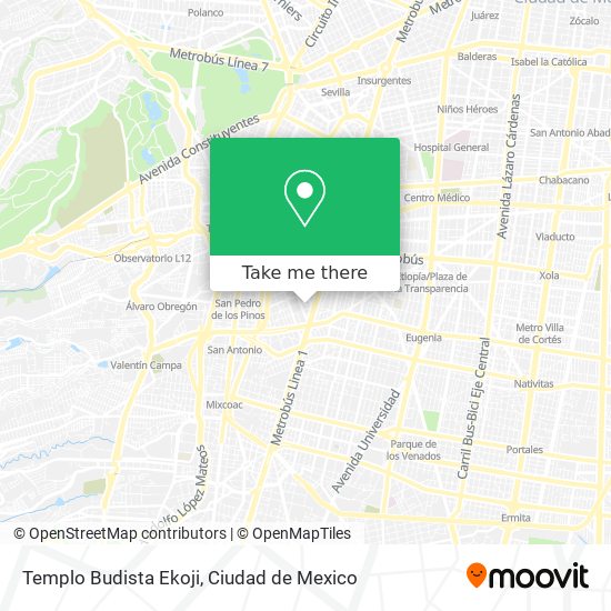 Mapa de Templo Budista Ekoji