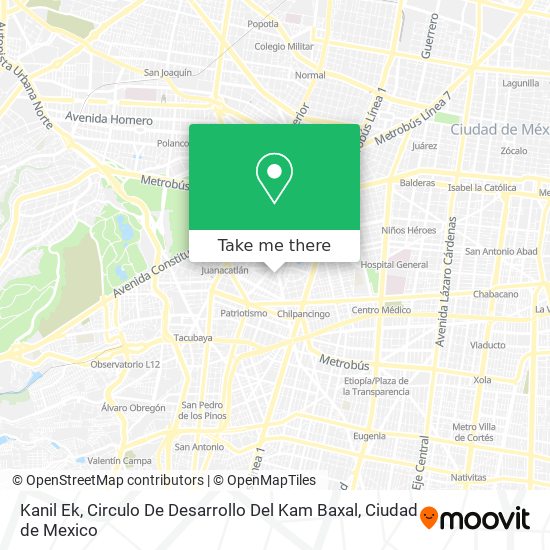 Kanil Ek, Circulo De Desarrollo Del Kam Baxal map