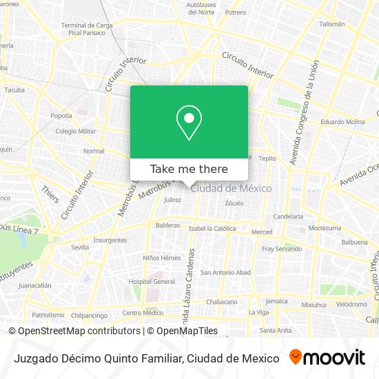 Juzgado Décimo Quinto Familiar map