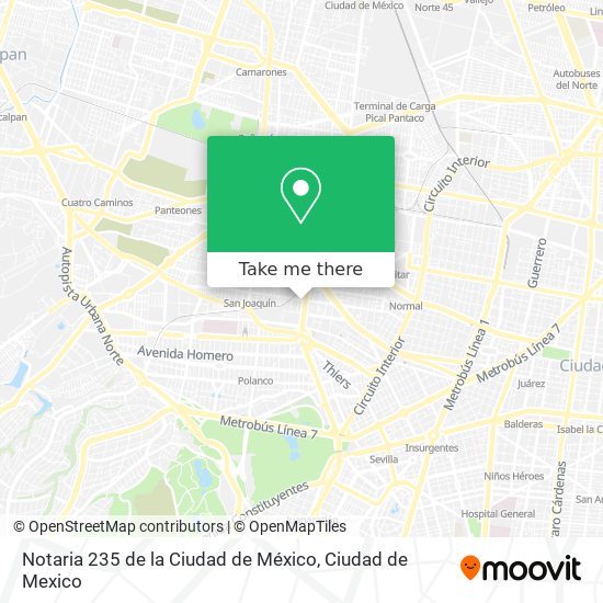 Notaria 235 de la Ciudad de México map