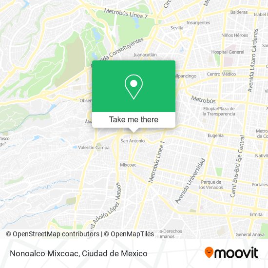 Mapa de Nonoalco Mixcoac