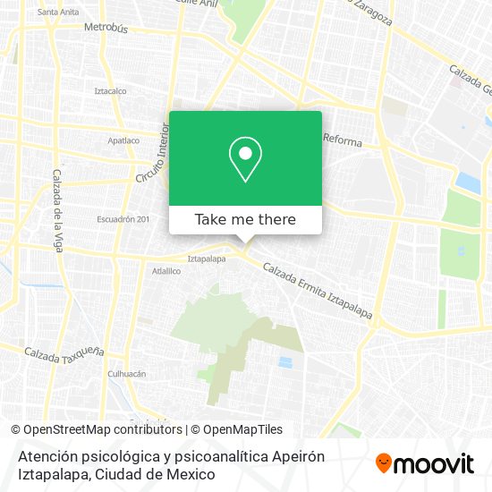 Mapa de Atención psicológica y psicoanalítica Apeirón Iztapalapa