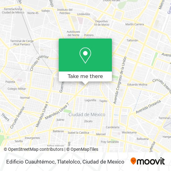 Edificio Cuauhtémoc, Tlatelolco map