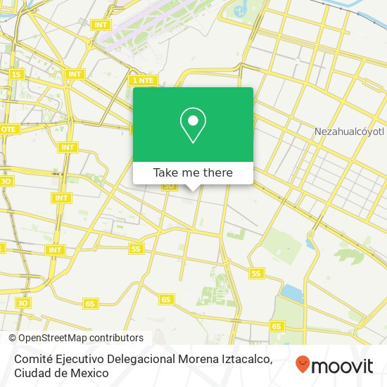 Comité Ejecutivo Delegacional Morena Iztacalco map