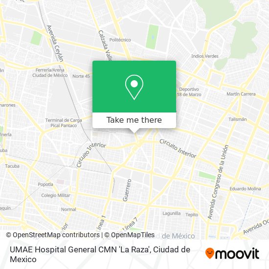 UMAE Hospital General CMN 'La Raza' map