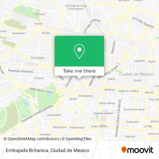 Embajada Britanica map