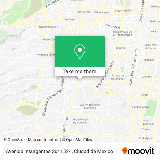 Avenida Insurgentes Sur 1524 map