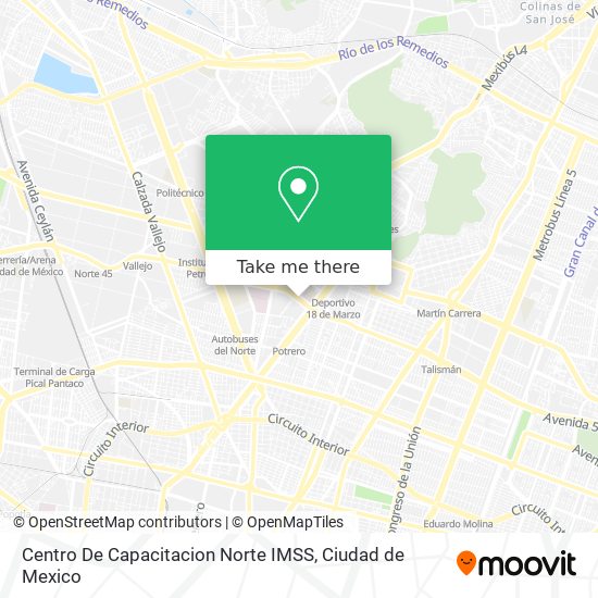 Mapa de Centro De Capacitacion Norte IMSS