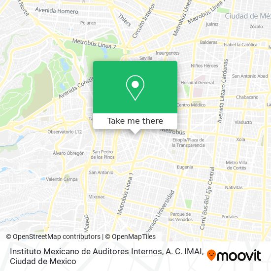 Instituto Mexicano de Auditores Internos, A. C. IMAI map