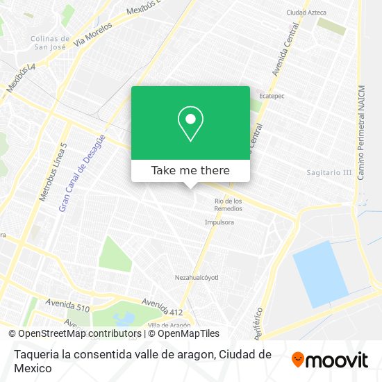 Taqueria la consentida valle de aragon map