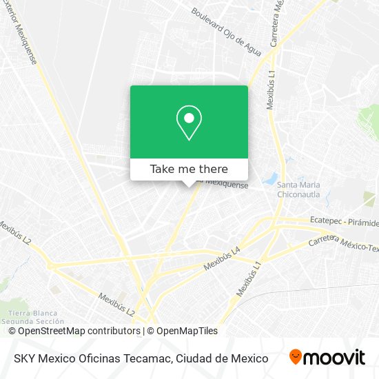 SKY Mexico Oficinas Tecamac map