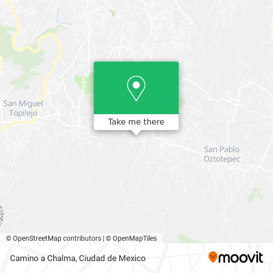 Camino a Chalma map