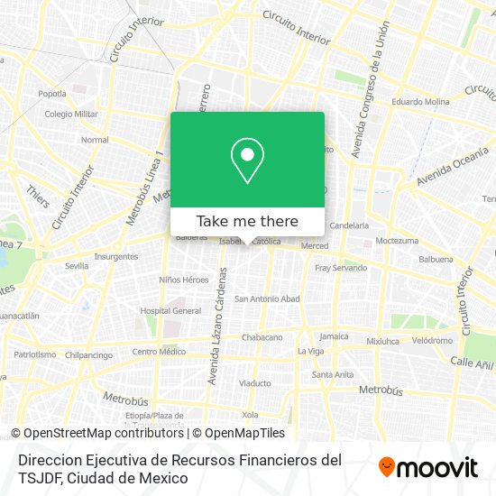 Mapa de Direccion Ejecutiva de Recursos Financieros del TSJDF