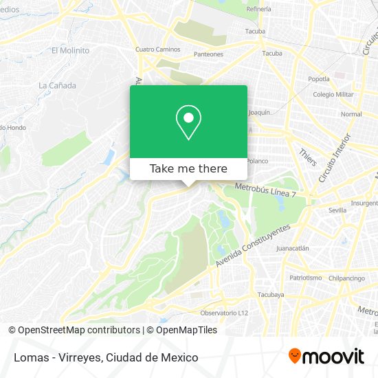 Lomas - Virreyes map