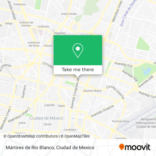 Mártires de Río Blanco map