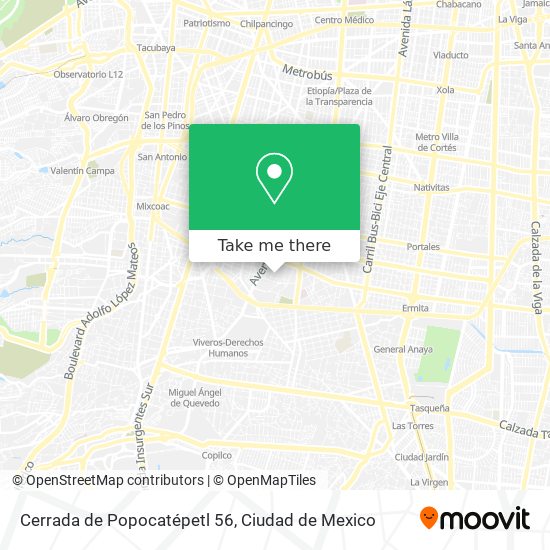 Cerrada de Popocatépetl 56 map