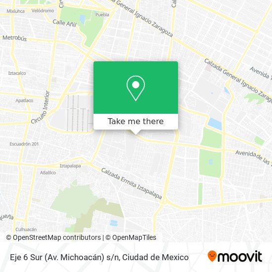Eje 6 Sur (Av. Michoacán) s/n map