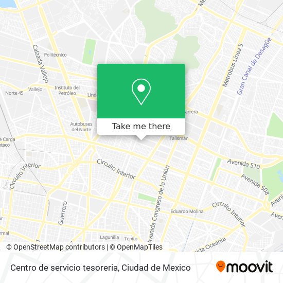 Centro de servicio tesoreria map