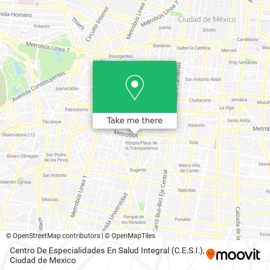 Mapa de Centro De Especialidades En Salud Integral (C.E.S.I.)