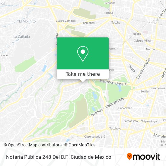 Notaría Pública 248  Del D.F. map