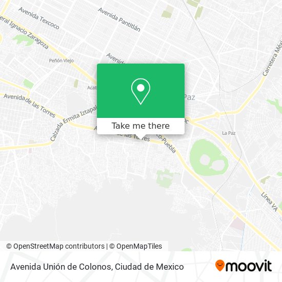 Avenida Unión de Colonos map