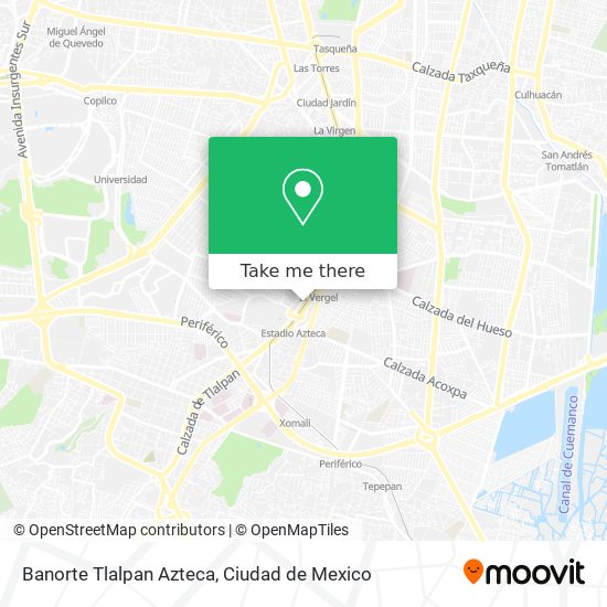 Mapa de Banorte Tlalpan Azteca