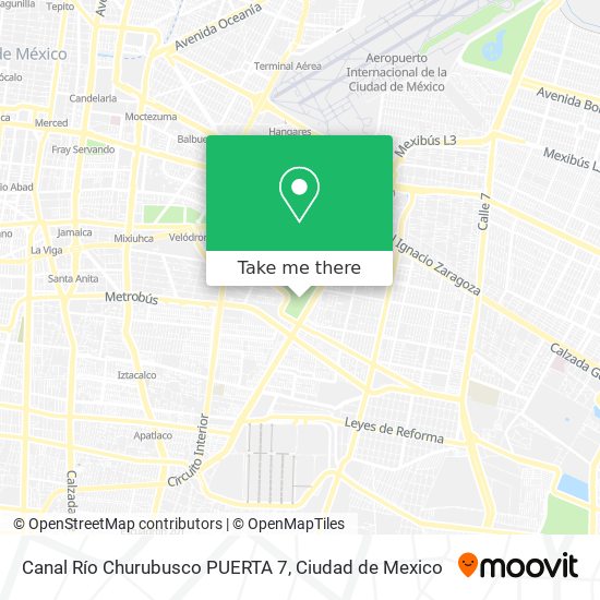 Mapa de Canal Río Churubusco PUERTA 7