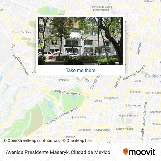 Mapa de Avenida Presidente Masaryk