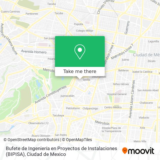 Bufete de Ingeniería en Proyectos de Instalaciones (BIPISA) map